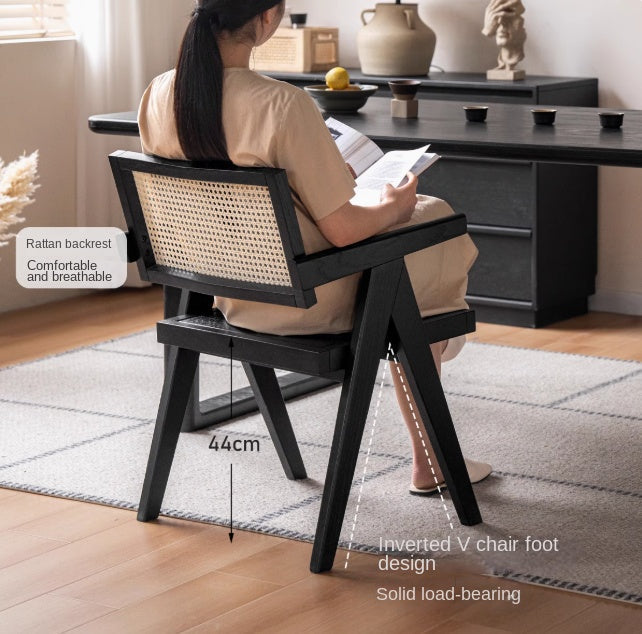 Ash, Oak, Cherry Solid Wood Light Luxury Leisure Dining Chair