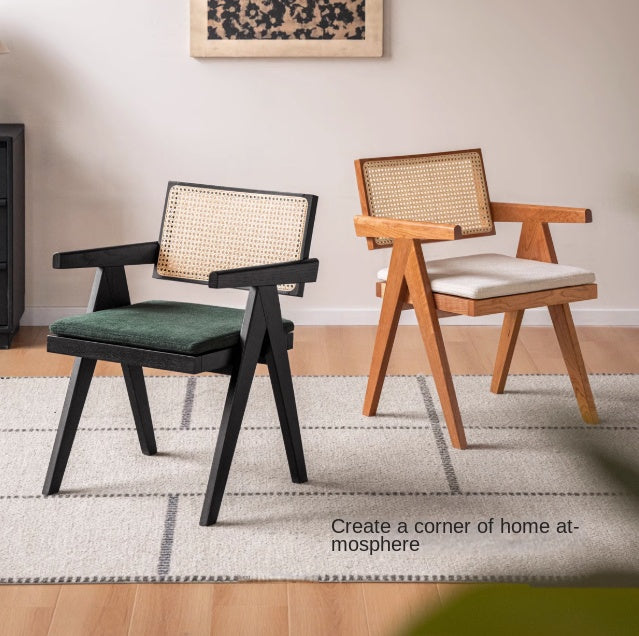 Ash, Oak, Cherry Solid Wood Light Luxury Leisure Dining Chair