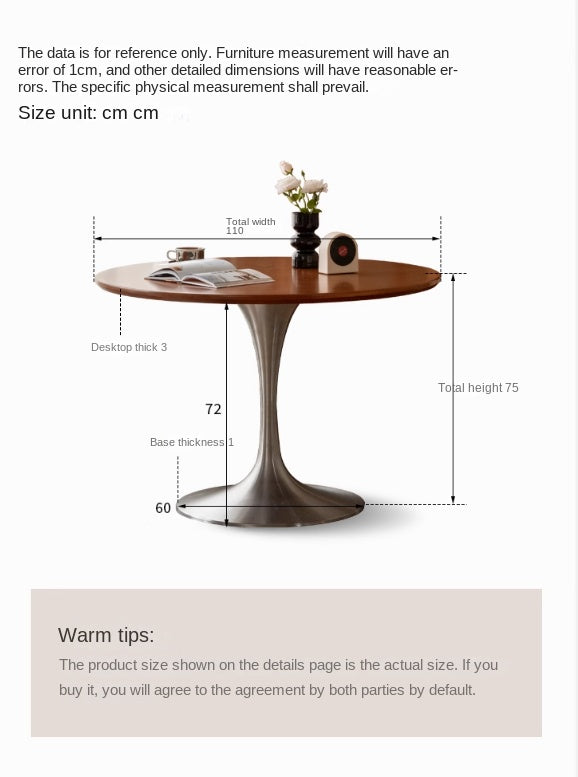 Poplar Solid Wood Antique Style Round Bauhaus Tea Table