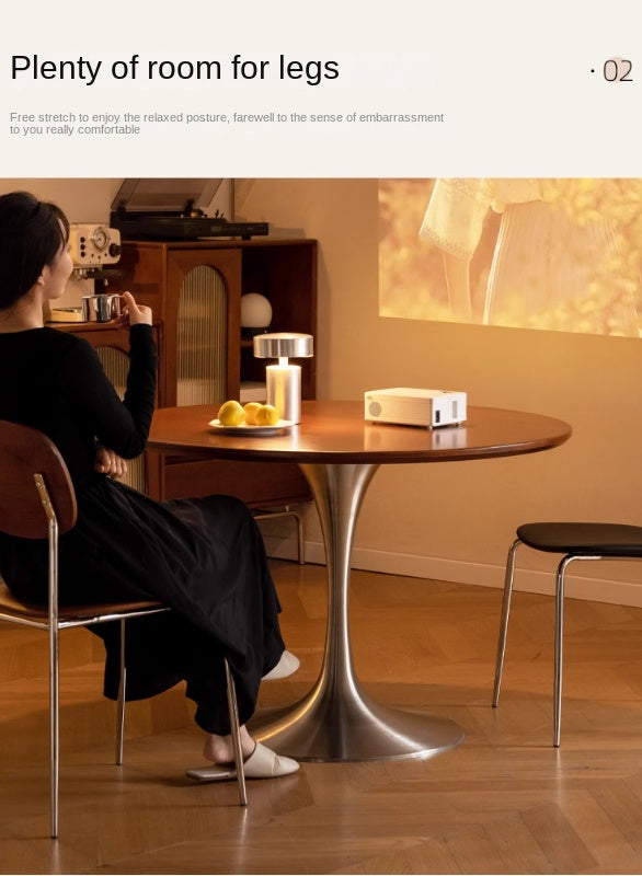 Poplar Solid Wood Antique Style Round Bauhaus Tea Table