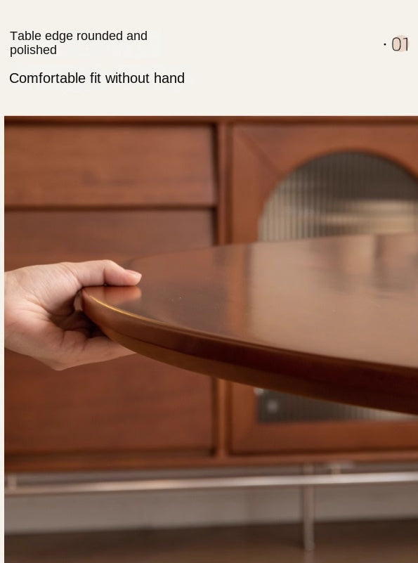 Poplar Solid Wood Antique Style Round Bauhaus Tea Table