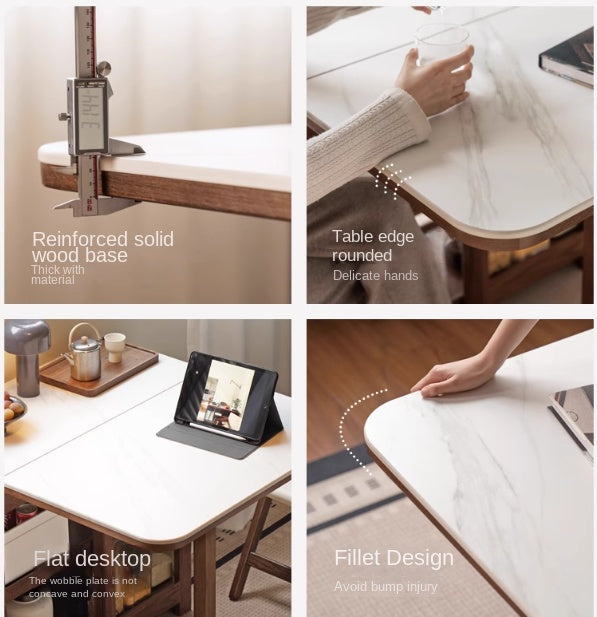 Oak Solid Wood Folding Rock Dining Table