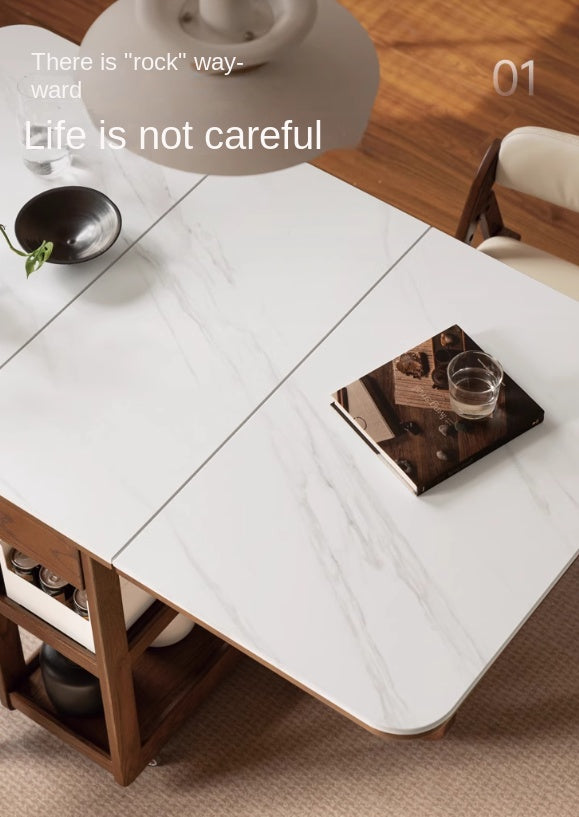 Oak Solid Wood Folding Rock Dining Table