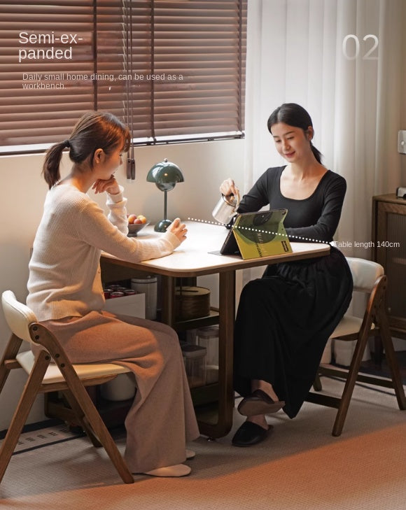 Oak Solid Wood Folding Rock Dining Table