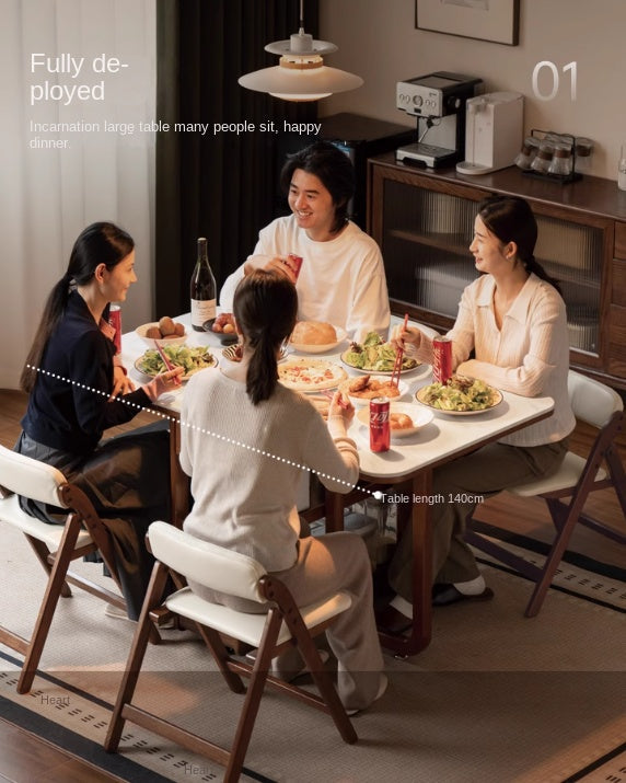 Oak Solid Wood Folding Rock Dining Table