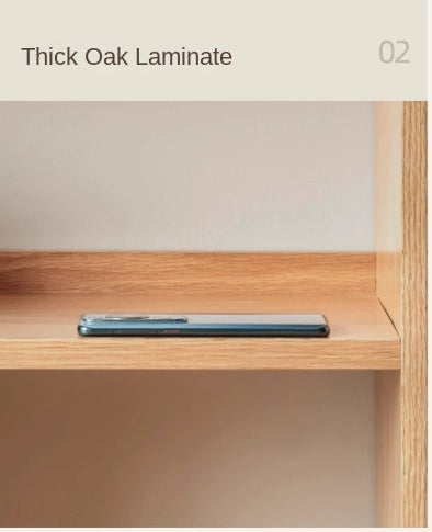 Oak Solid Wood Cream Wind Floor Bookshelves