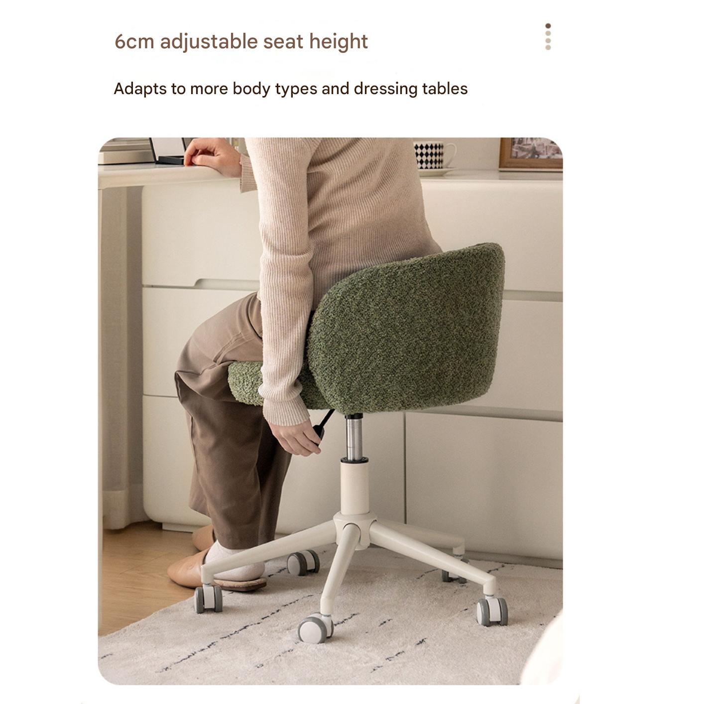 Eco-Leather, Imitation Sheepskin Makeup Stool