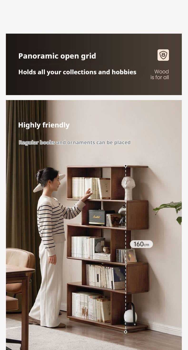 Oak Solid Wood Partition Rack Antique Shelf