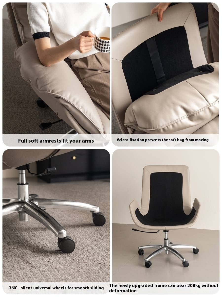 Leather Leisure Rotating Office Armchair