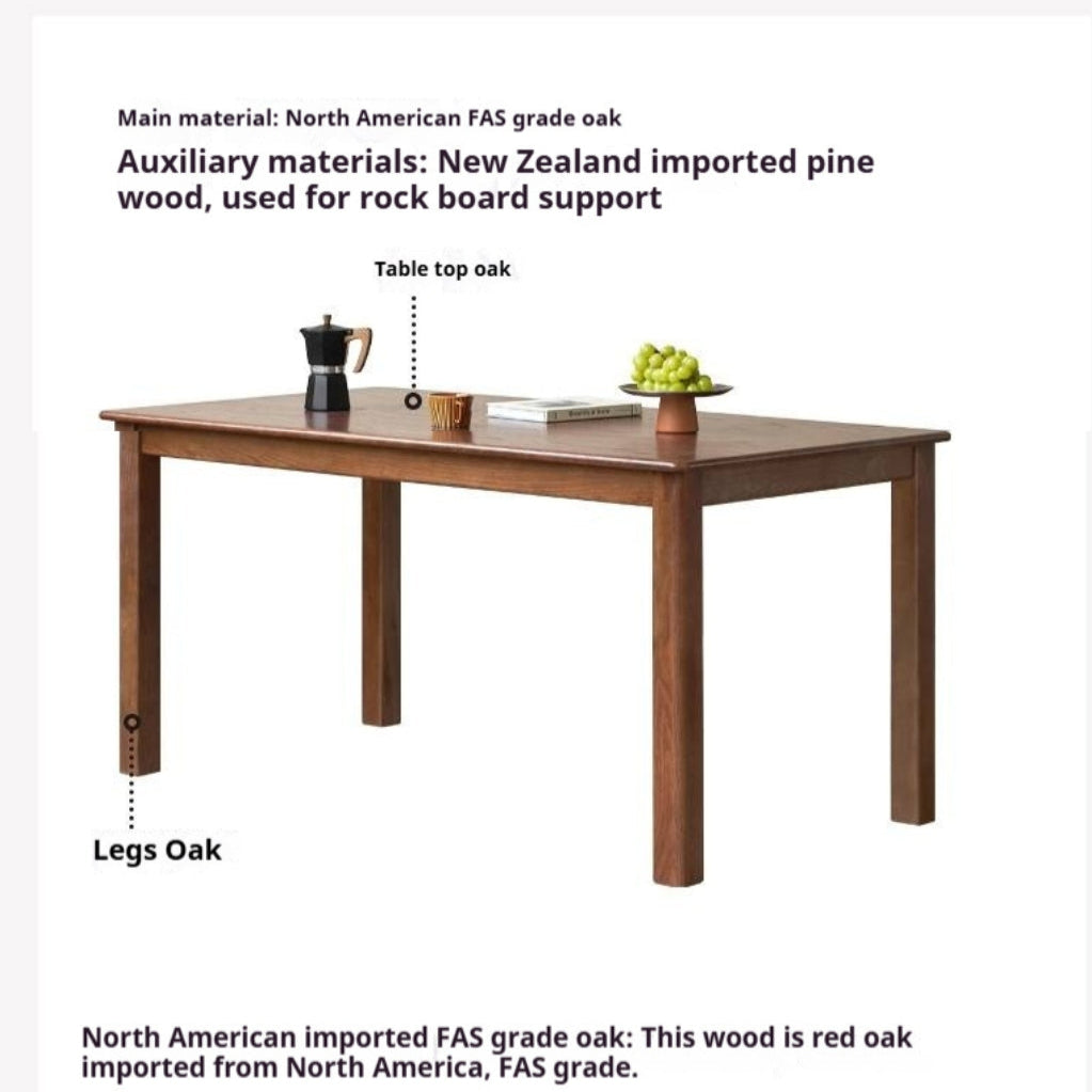 Oak Solid Wood Modern Dining  Table