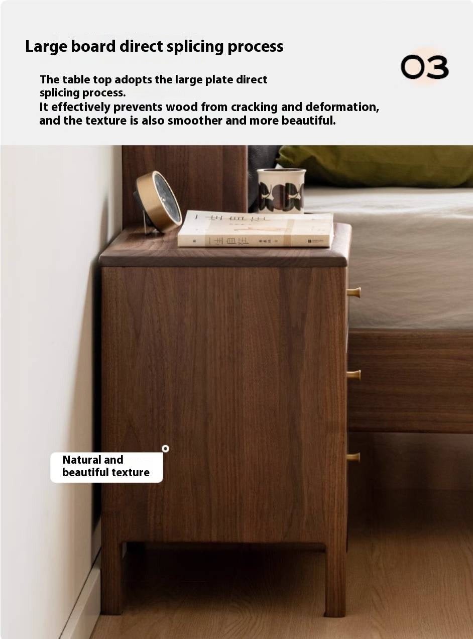 Black Walnut Solid Wood Nordic Style Nightstand