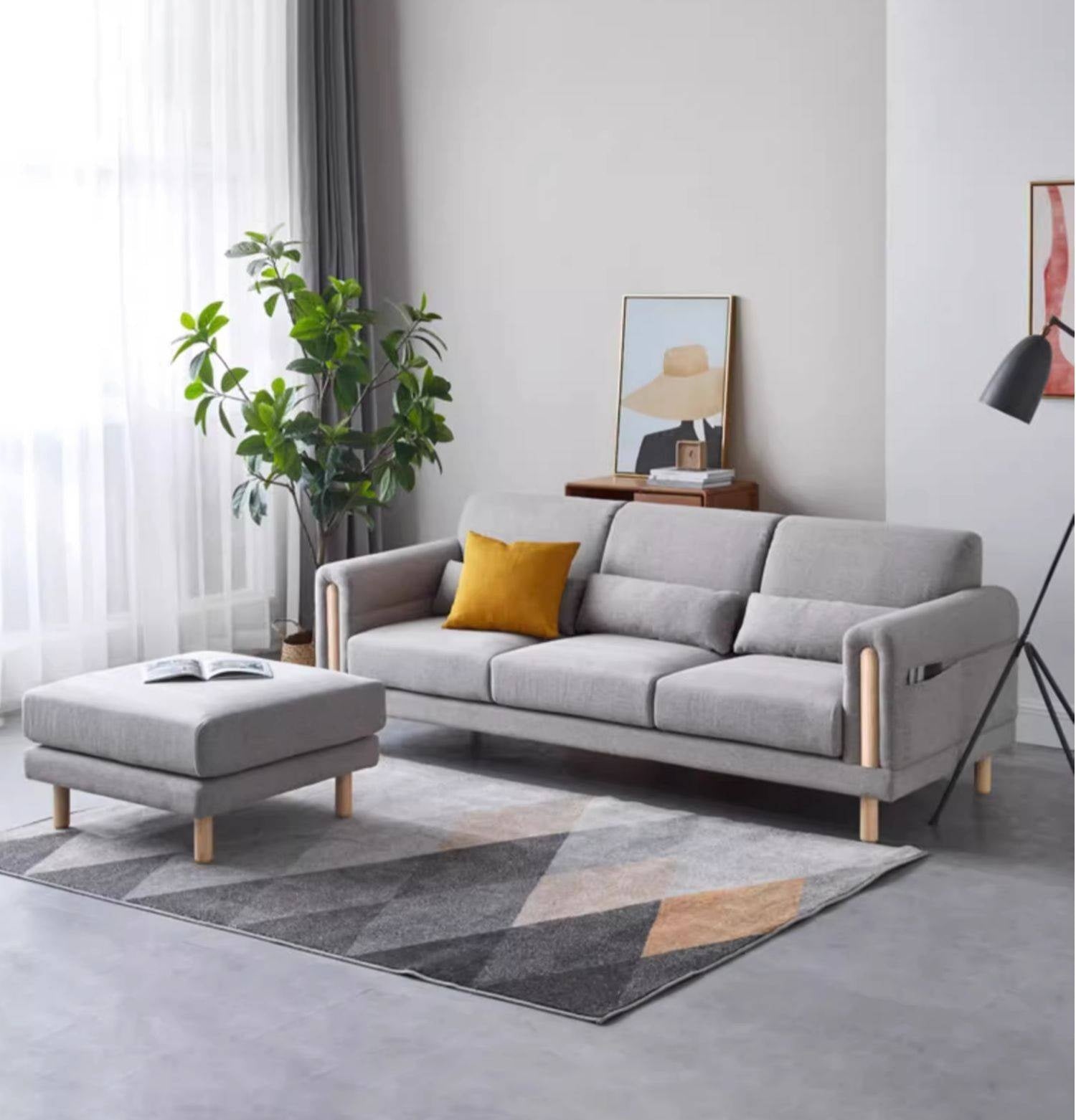 Fabric Wooden Modern Sofa Footstool