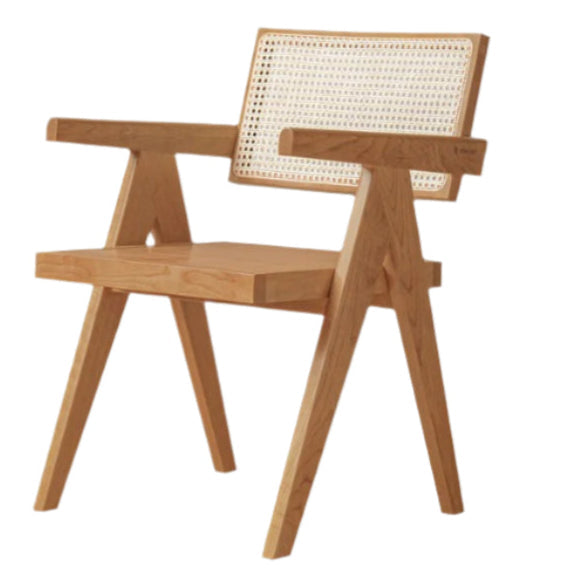 Oak Solid Wood Light Luxury Rattan Chair