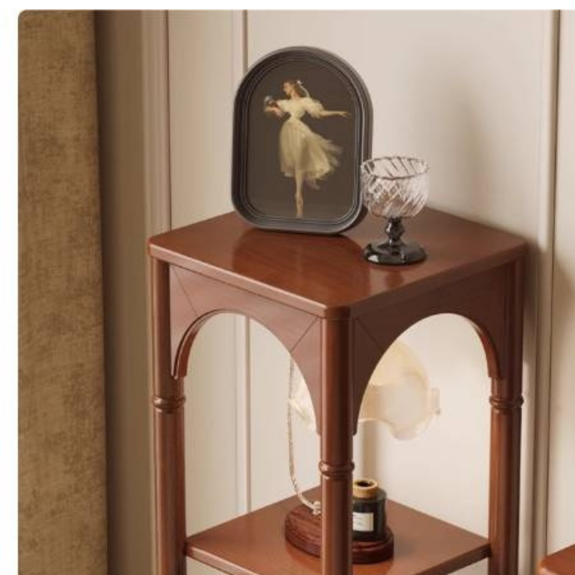 Poplar Solid Wood French Medieval Style Storage Rack