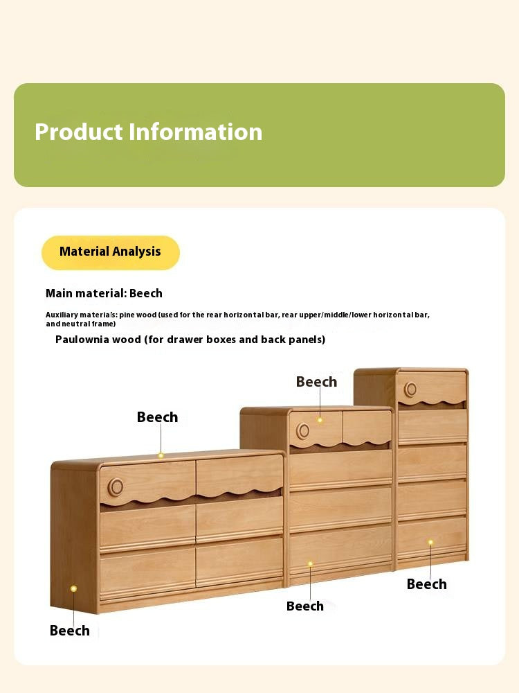 Beech Solid Wood Children's Chest of Drawers