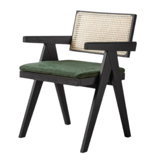 Oak Solid Wood Light Luxury Rattan Chair