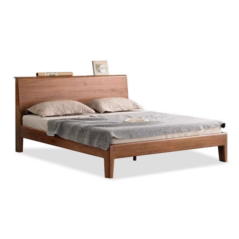 Black Walnut Solid wood bed Nordic modern