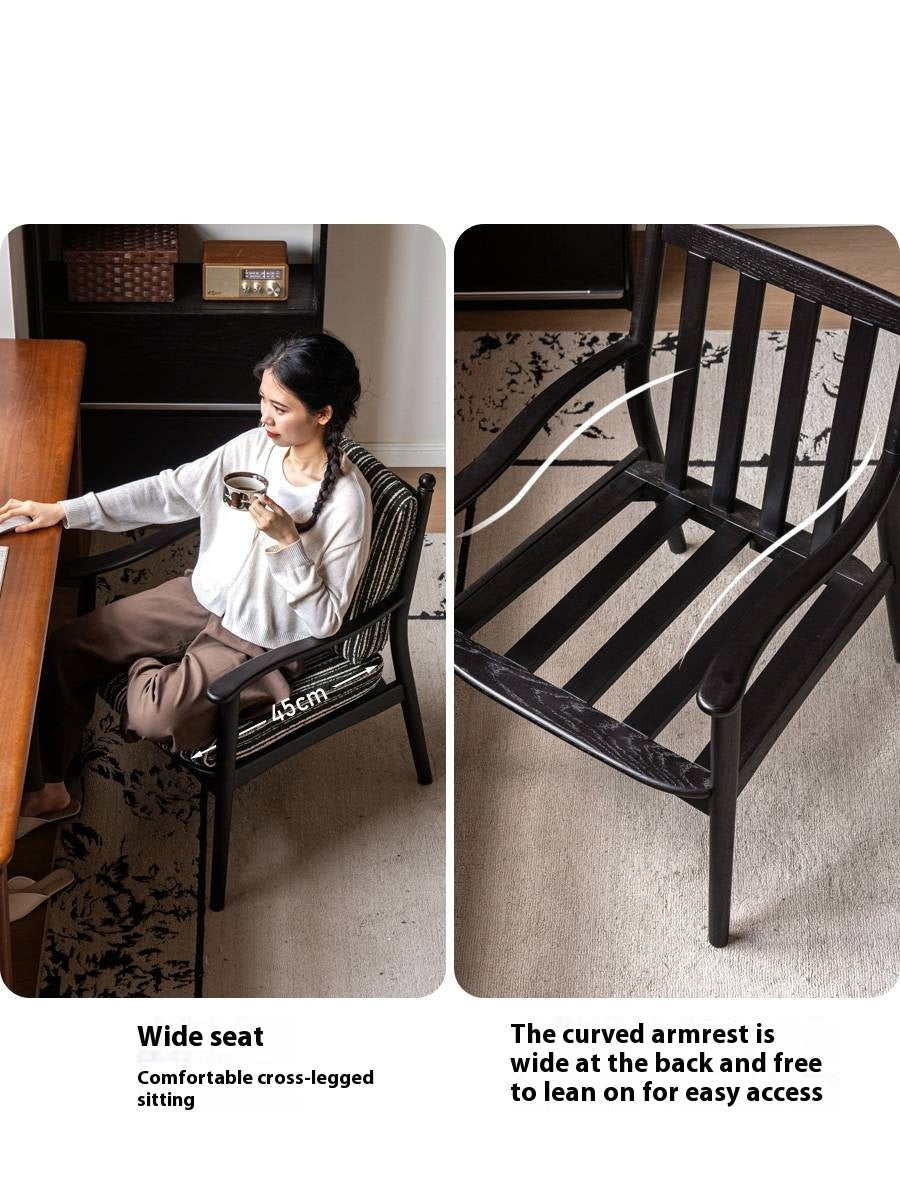 Ash Solid Wood Antique Style Soft Armchair