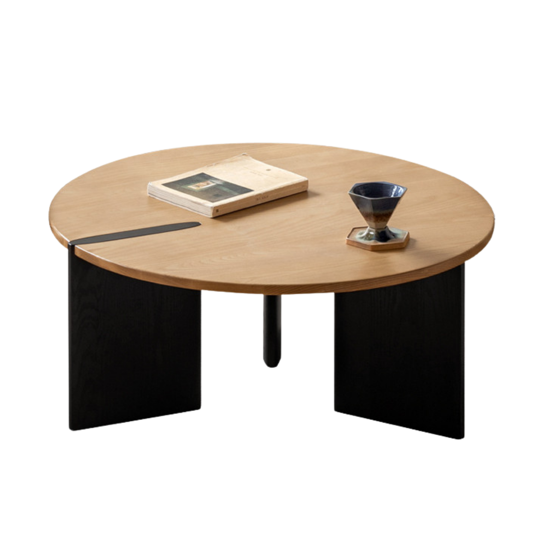 Ash Solid Wood Wabi Sabi Style Creative Coffee Table