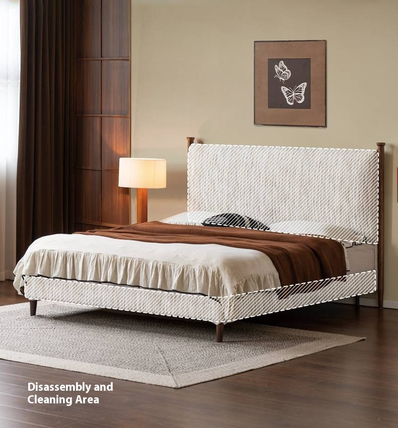 Fabric Chenille Soft Backrest Bed French Retro Style