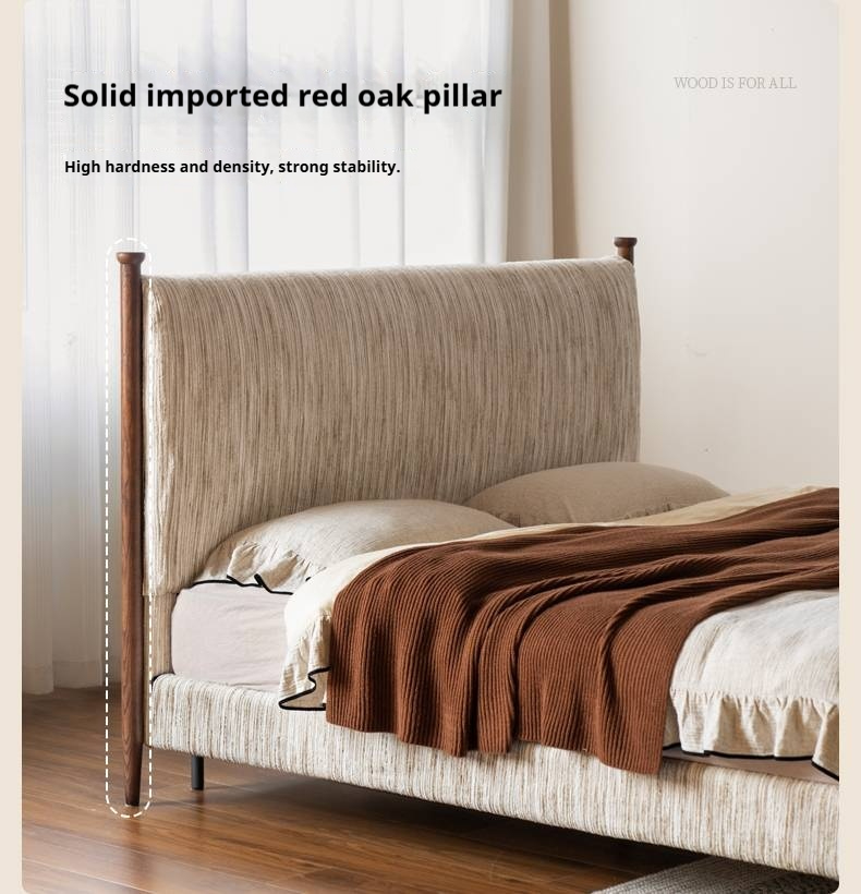 Fabric Chenille Soft Backrest Bed French Retro Style