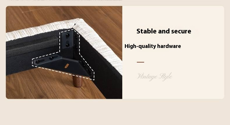 Fabric Chenille Soft Backrest Bed French Retro Style