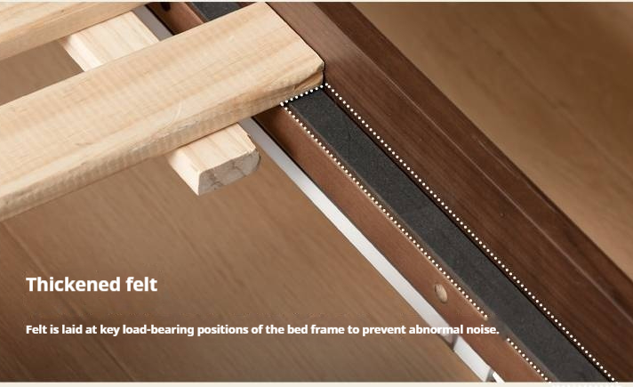 Black Walnut Solid Wood  Luxury Leather With Light Bed