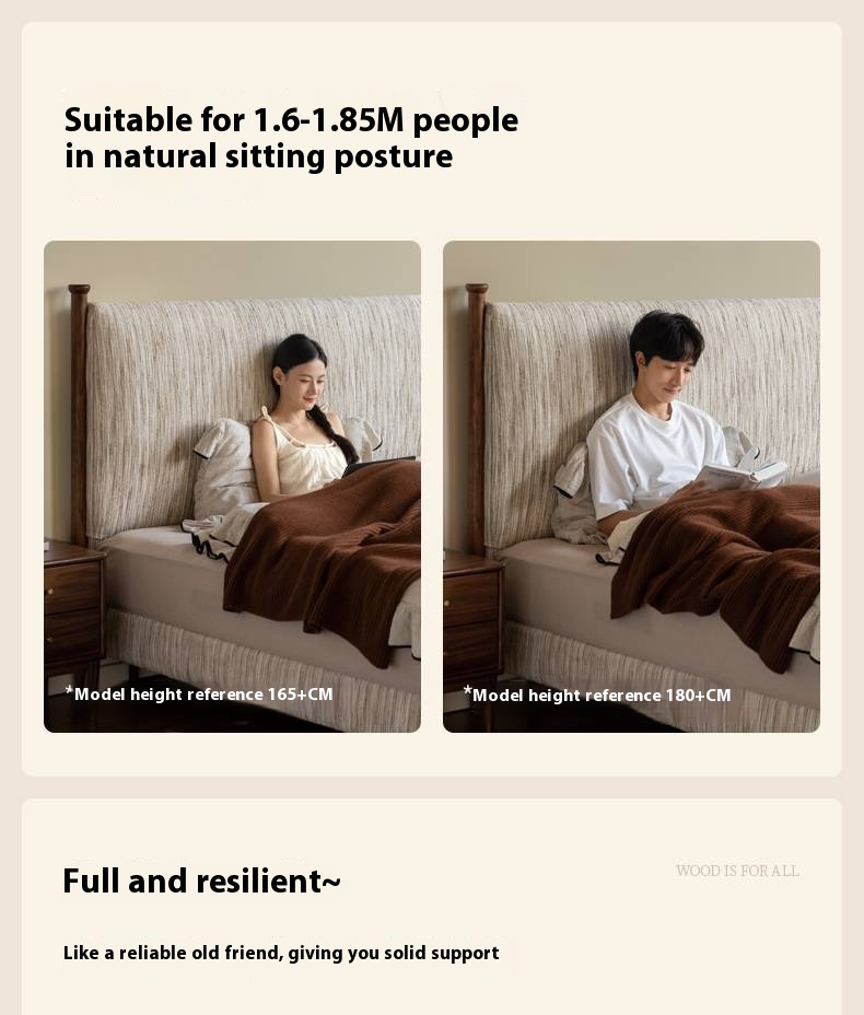 Fabric Chenille Soft Backrest Bed French Retro Style