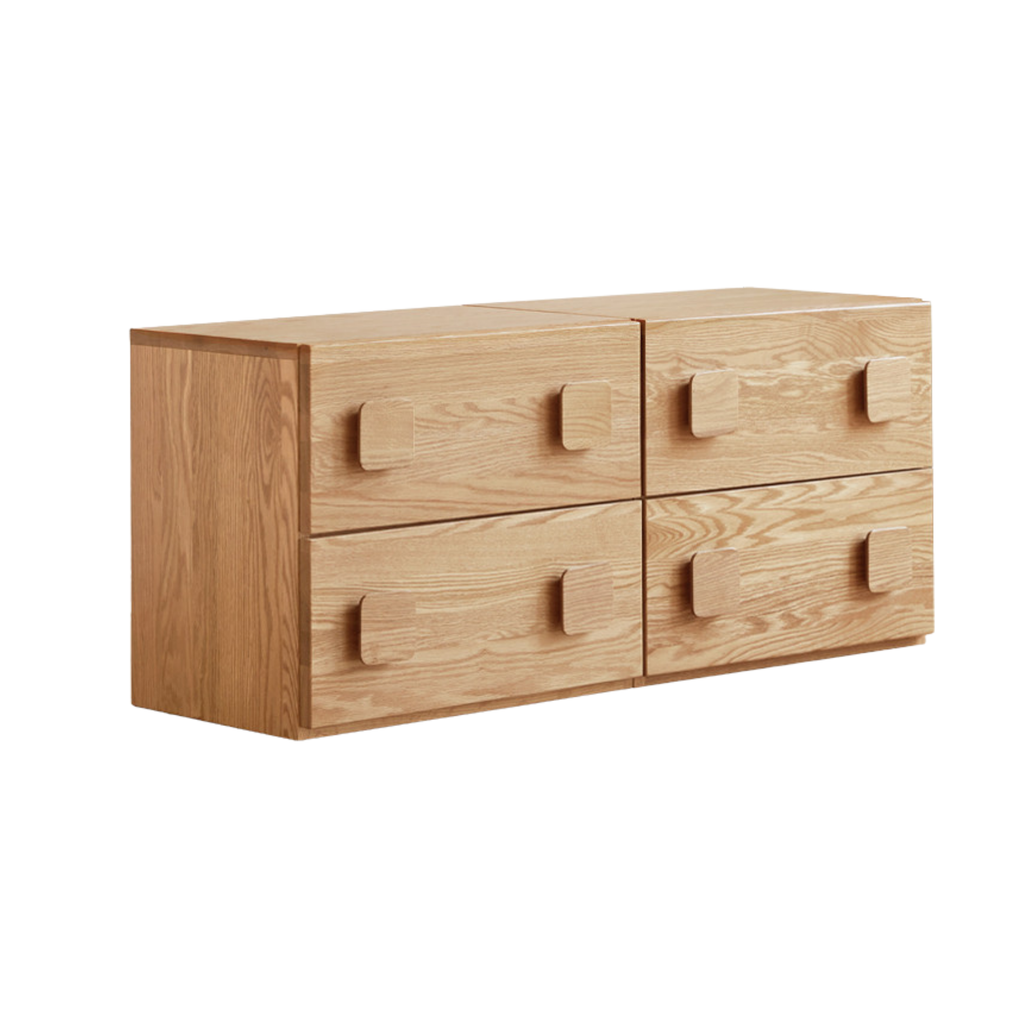 Ash Solid Wood Floor-Standing Module Combination TV Stand