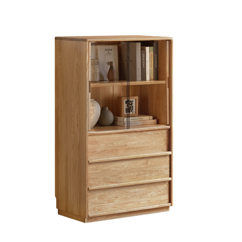 Oak Solid Wood Modern Side Cabinet