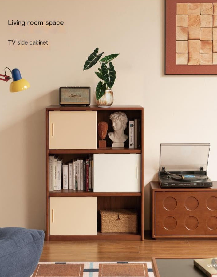 Poplar Solid Wood Bauhaus Side Cabinet