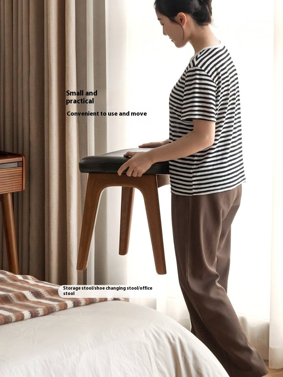 Oak, Cherry Solid Wood Makeup Stool