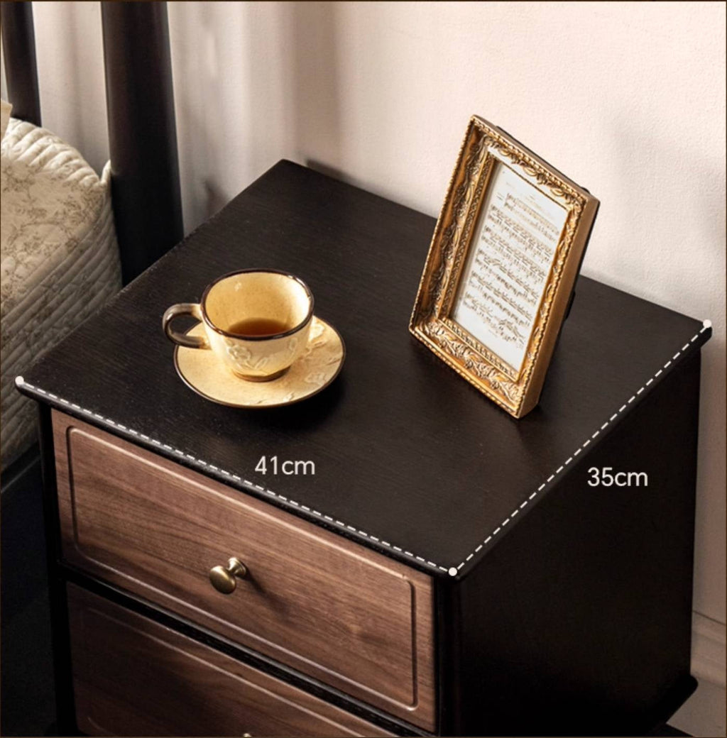 Black Walnut American Retro Style Solid Wood Nightstand