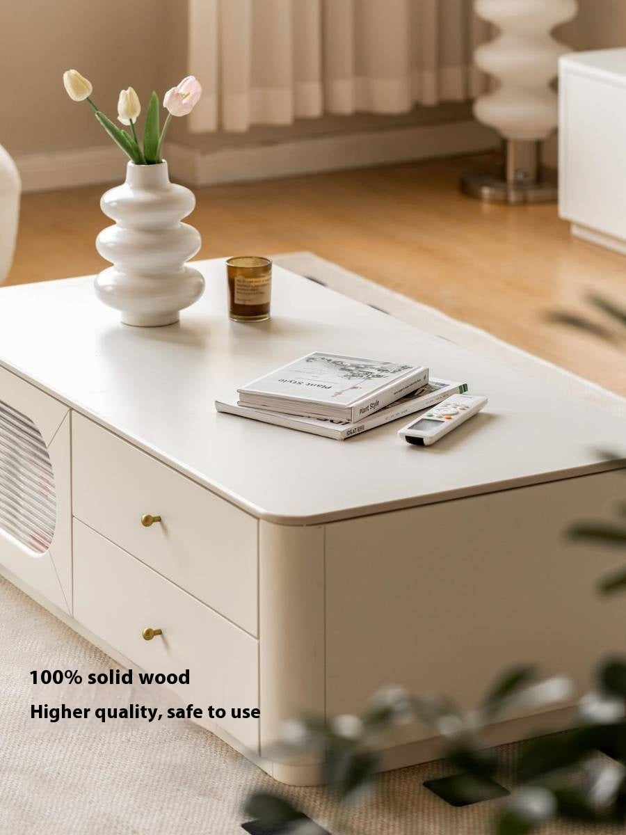 Solid Rubberwood Rock Board Coffee Table