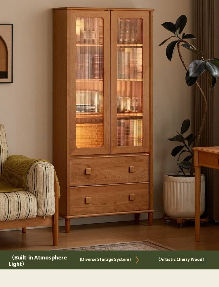 Cherry Solid Wood Middle Ancient Style Bookcase