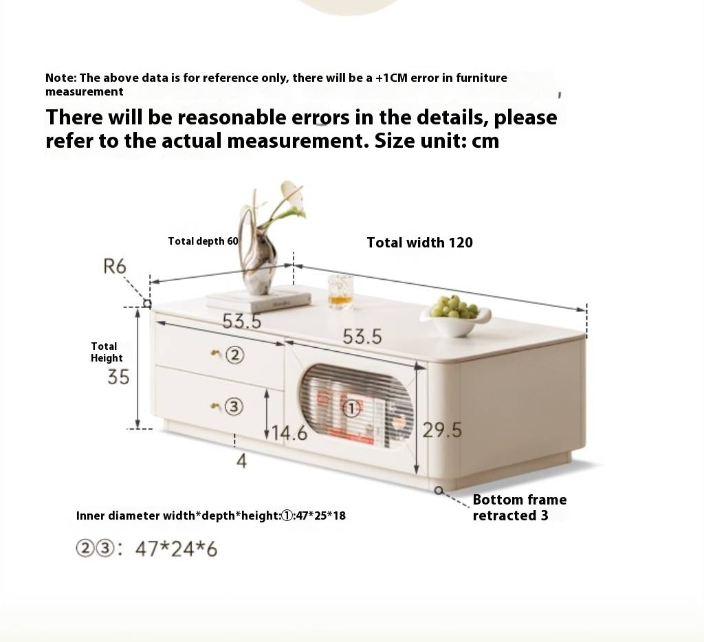 Solid Rubberwood Rock Board Coffee Table