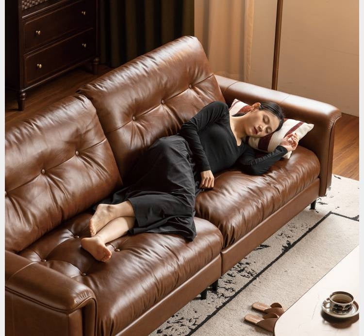 Leather American Retro Style Sofa