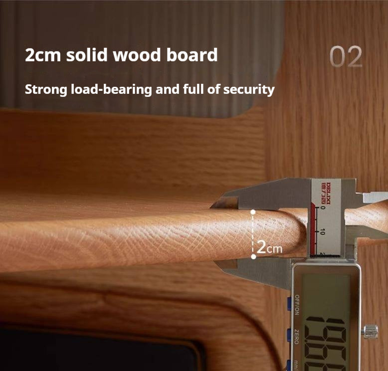 Oak Solid Wood Bookshelf Household Corner  Storage Rack