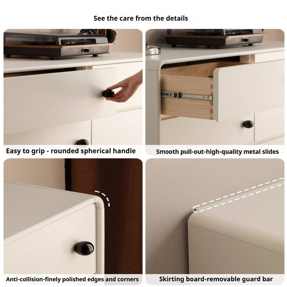 Solid Rubberwood Modern Drawer Chest