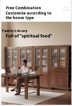 Solid Rubberwood, Oak Solid Wood Modern Bookcase