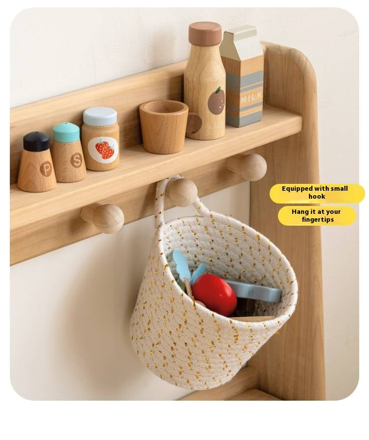 Poplar Solid Wood Montessori Kids Kitchen Cabinet