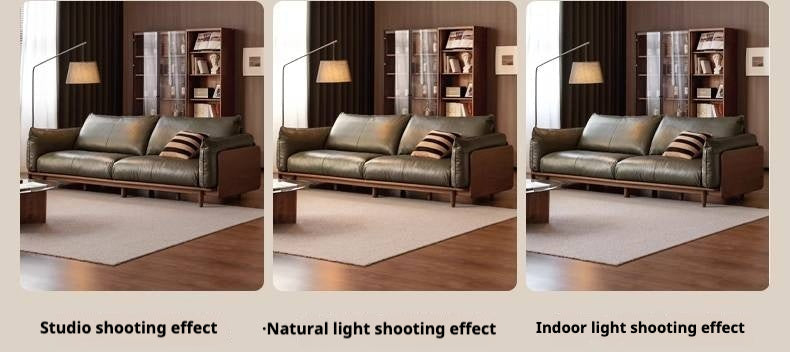 Black Walnut Solid Wood,Solid Sandalwood genuine leather, fabric Sofa