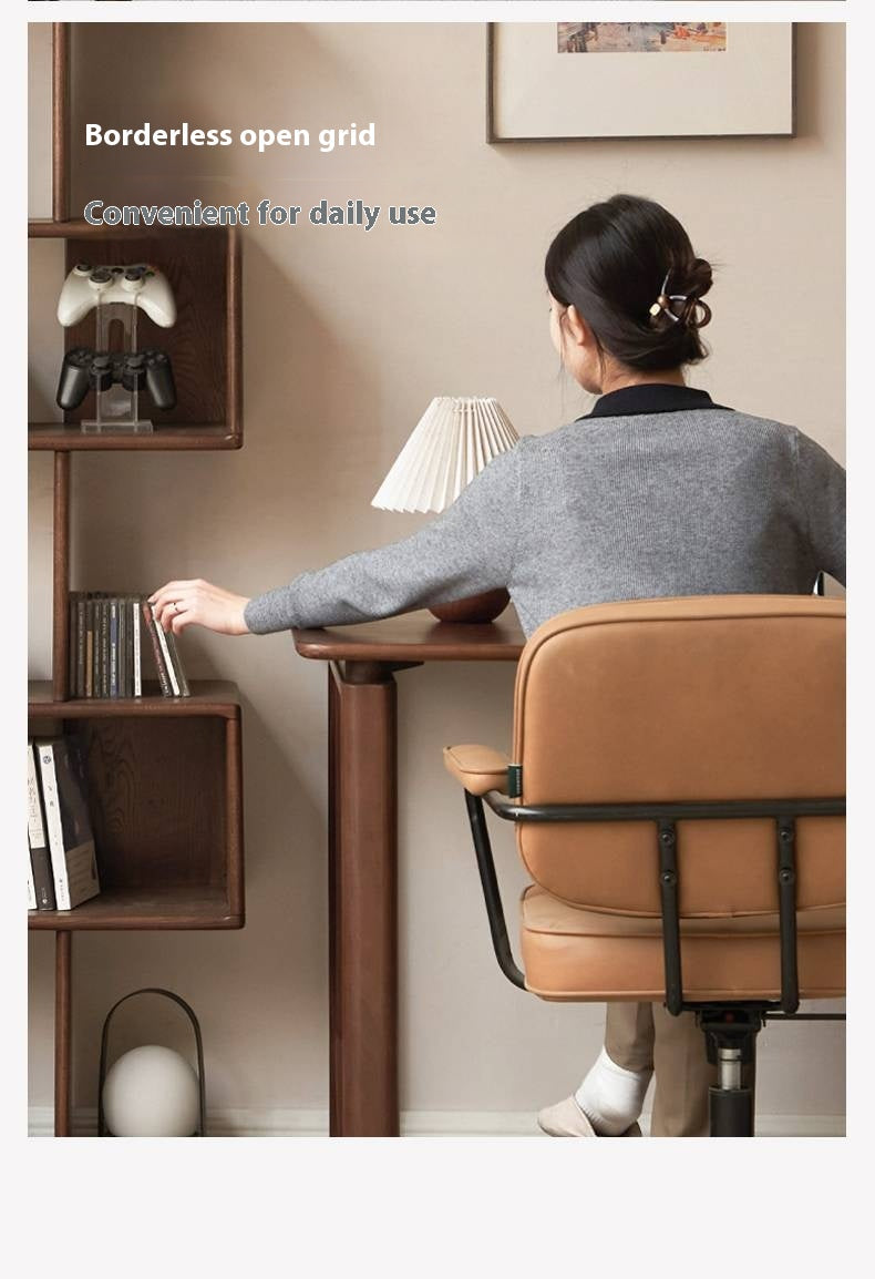 Oak Solid Wood Modern Minimalist Style Bookshelf