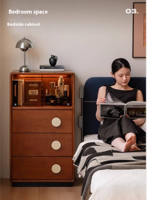 Poplar Solid Wood Antique Style Floor Side Cabinet