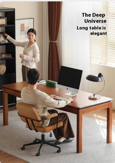 Poplar Solid Wood Antique Style Rectangular with Pull-out Workbench Office Desk