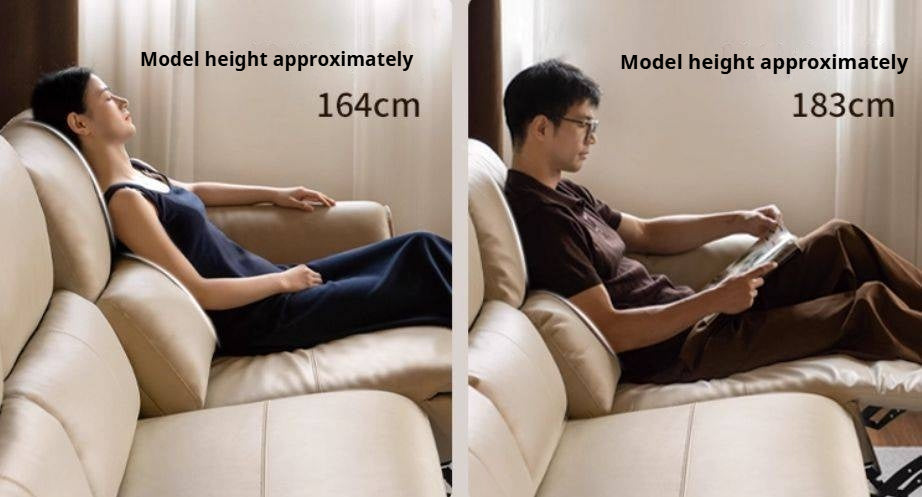 Leather Top Layer Cowhide Retractable Electric Sofa