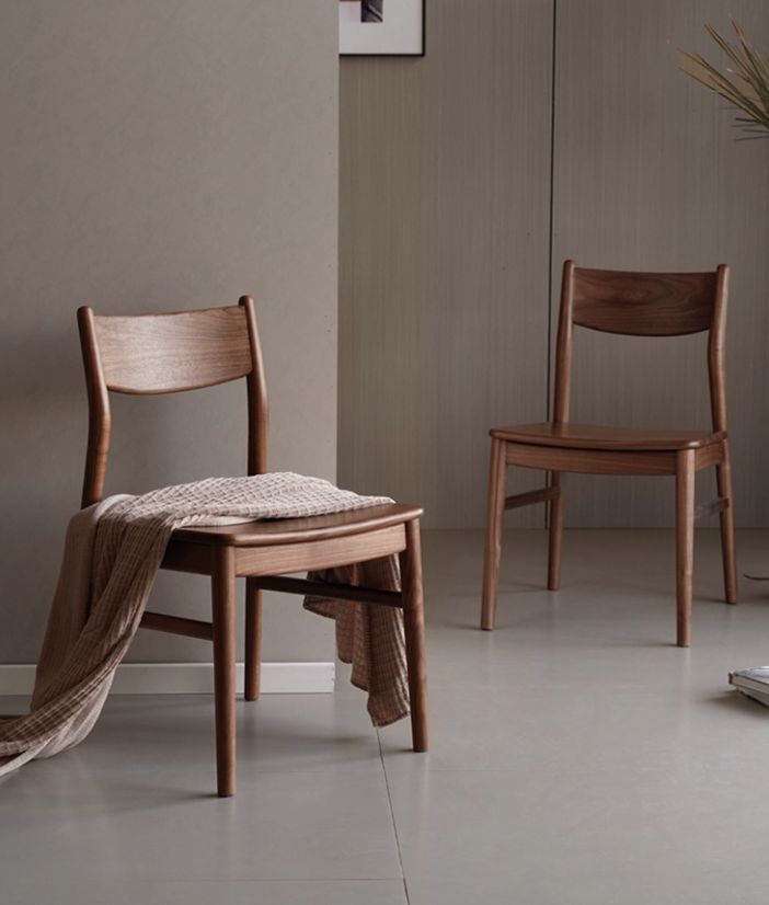 Set pcs 4 Black Walnut, Ash, Oak, Beech, Sandalwood, White Oak Solid Wood Dining Chair