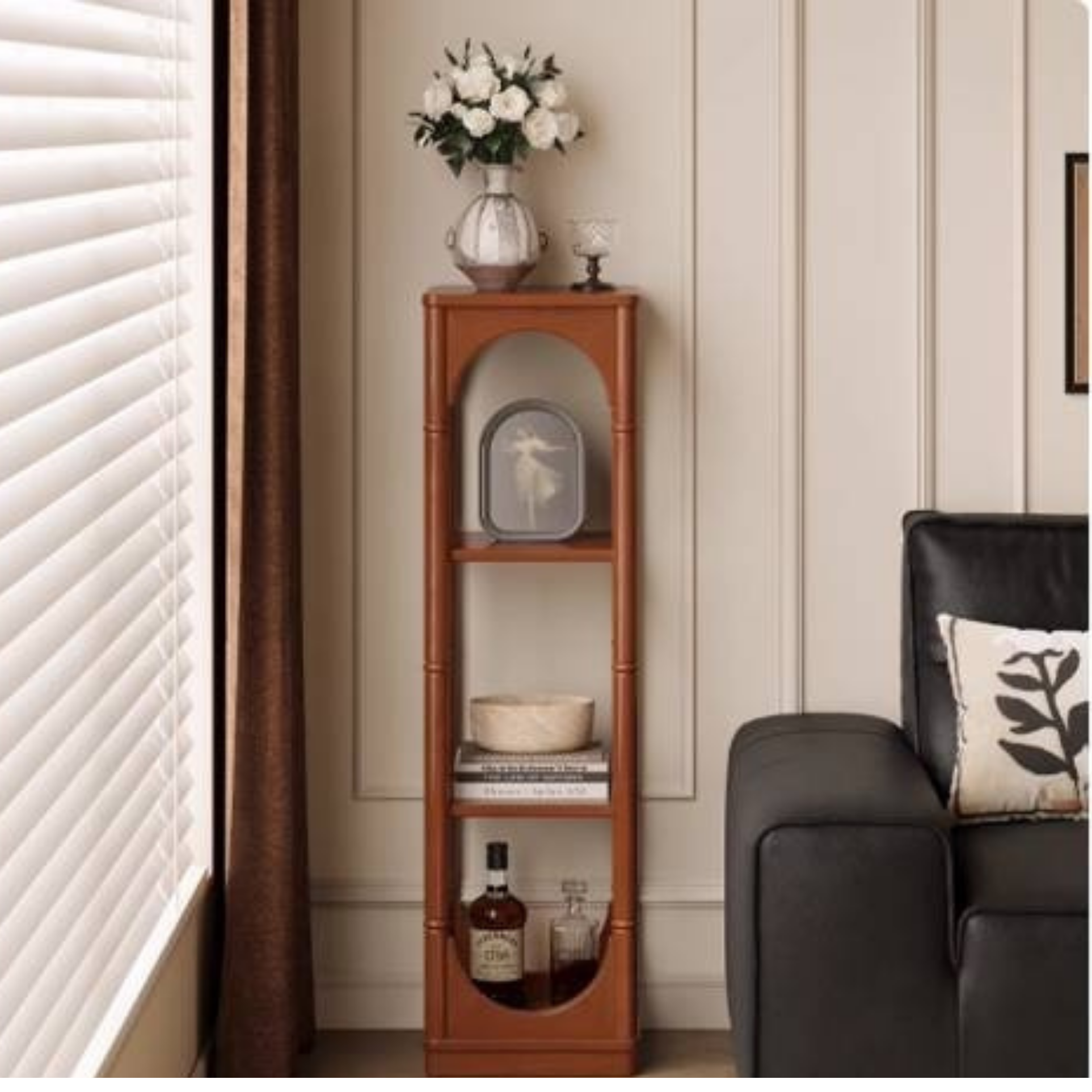 Poplar Solid Wood French Medieval Style Storage Rack