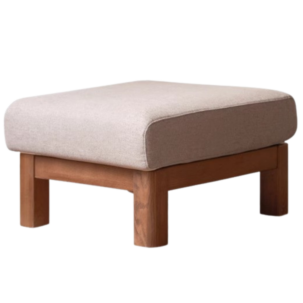 Black Walnut, Oak, Ash, Poplar Solid Wood Footstool Small Fabric Stool