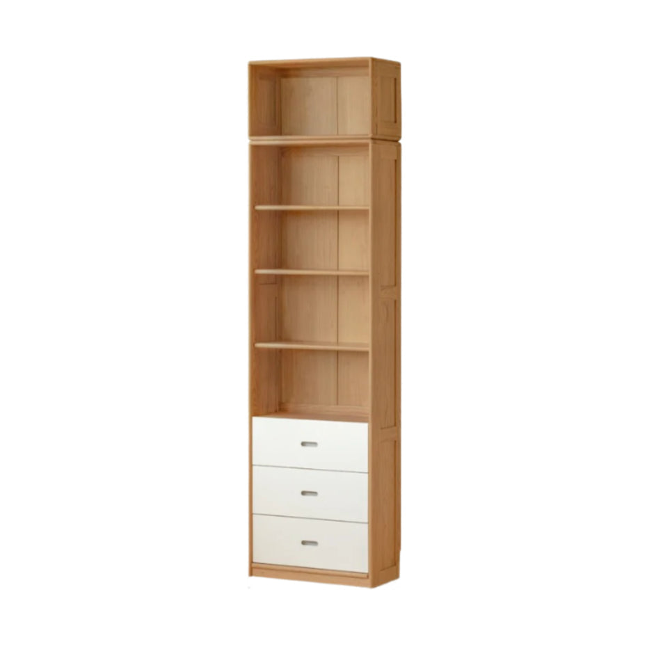 Oak Solid Wood Bookcase Storage Style Floor High